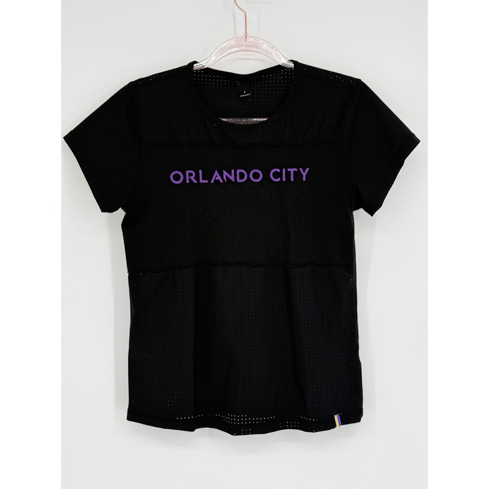 Orlando City Soccer Wild Collective Black Perforated Athletic Shirt Womens Sz S‎